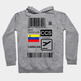 Caracas Venezuela travel ticket Hoodie